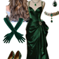Formal Mermaid Beaded Straps Satin Pleated Long Prom Dress, Evening Dress C6101
