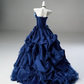 Vintage Ball Gown Strapless Satin Long Prom Dress, Evening Dress C6208