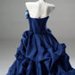Vintage Ball Gown Strapless Satin Long Prom Dress, Evening Dress C6208