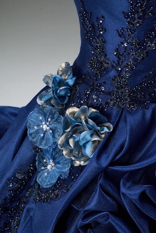 Vintage Ball Gown Strapless Satin Long Prom Dress, Evening Dress C6208