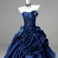 Vintage Ball Gown Strapless Satin Long Prom Dress, Evening Dress C6208