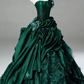 Vintage Ball Gown Strapless Satin Long Prom Dress, Evening Dress C6208