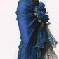 Vintage Mermaid Strapless Satin Tulle Lace Without Sleeves Long Prom Dress, Evening Dress C6378