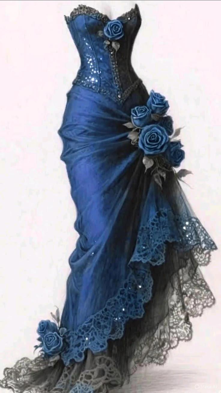 Vintage Mermaid Strapless Satin Tulle Lace Without Sleeves Long Prom Dress, Evening Dress C6378