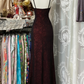 Sexy Mermaid Spaghetti Straps Satin Lace Without Sleeves Long Prom Dress, Evening Dress C6395