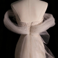Robe de mariée de conte de fées, sirène blanche, épaules dénudées, manches courtes, robes de mariée C767