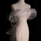 Robe de mariée de conte de fées, sirène blanche, épaules dénudées, manches courtes, robes de mariée C767