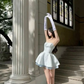 Elegant A line Strapless Satin Short Birthday Outfits Homecoming Dress C902