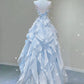 Fairy A Line Sleeveless Pink Long Floral Prom Dress B393