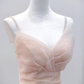 Simple une ligne bretelles longueur au sol Tulle rose longues robes de bal B011