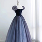 Princess Ball Gown Floor Length Short Sleeves Tulle Prom Dress B014