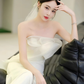 Simple Mermaid Sweetheart White Satin Wedding Dresses B017