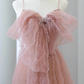 Ball Gown Sleeveless Pink Tulle Prom Dress B022