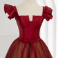 Robe de bal princesse robe de bal en tulle rouge B023