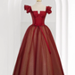 Princess Ball Gown Red Tulle Prom Dress B023