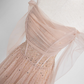 Robe de bal princesse en tulle rose, ligne A, épaules dénudées, B025