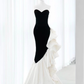 Simple Mermaid Strapless Sequin Long Prom Dresses B031