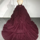 Superbe robe de bal chérie Tulle bordeaux doux 16 robes B051