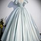 Ball Gown Light Sky Blue Satin Long Sweet 16 Dresses B066