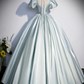 Robe de bal bleu ciel clair Satin longue douce 16 robes B066