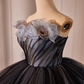 Ball Gown Black Tulle Long Prom Gown Sweet 16 Dresses B069