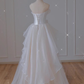 Robe de bal Vintage manches courtes robes de mariée longues blanches B084