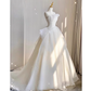 Robe de bal vintage sans bretelles en tulle blanc robes de mariée B088