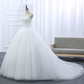 Robe de bal Vintage sans bretelles en Tulle blanc longues robes de mariée B089