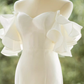 Robe de bal sans bretelles en satin blanc longues robes de mariée B093