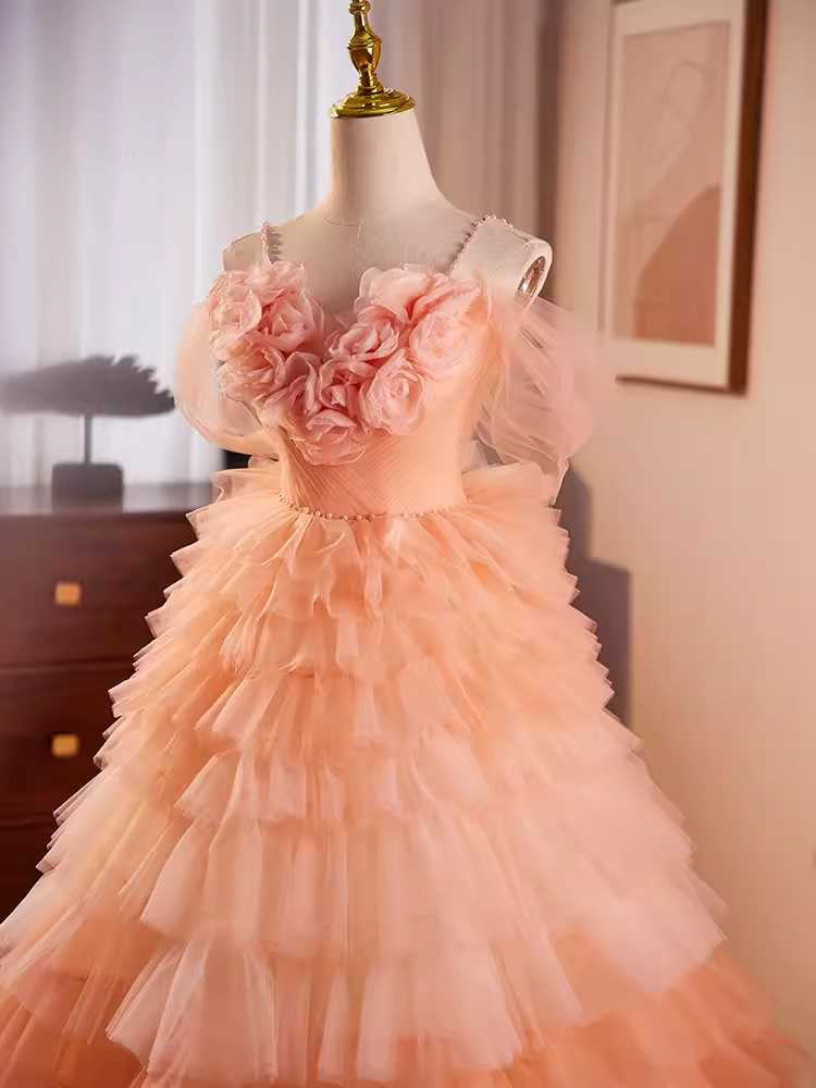 Vintage Ball Gown Short Sleeves Ruffles Sweet 16 Dresses B097