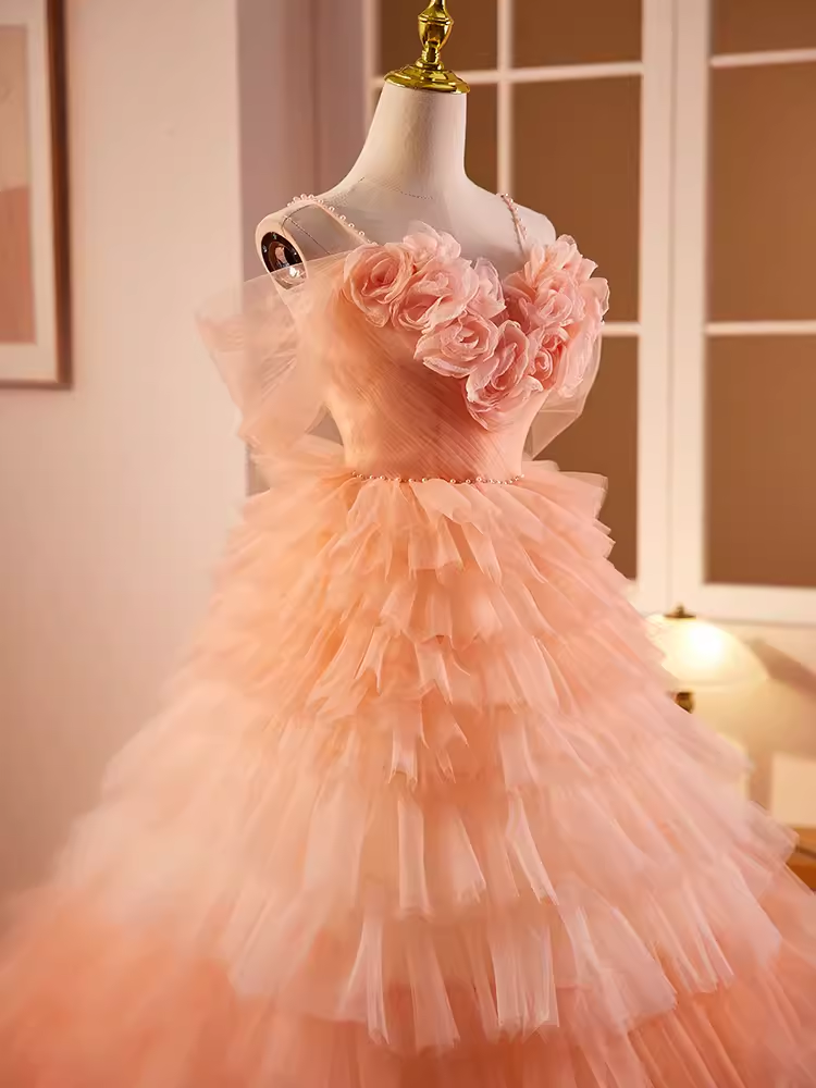 Vintage Ball Gown Short Sleeves Ruffles Sweet 16 Dresses B097