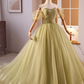 Robe de bal Vintage manches courtes vert doux 16 robes B098