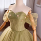 Robe de bal Vintage manches courtes vert doux 16 robes B098