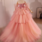 Robe de bal vintage chérie rose tulle doux 16 robes B103