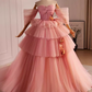 Robe de bal vintage chérie rose tulle doux 16 robes B103