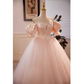 Vintage Ball Gown Off The Shoulder Blush Pink Tulle Sweet 16 Dresses B106