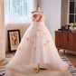 Vintage Ball Gown Strapless Pink Tulle Florwers Sweet 16 Dresses B108