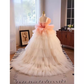 Vintage Ball Gown Strapless Ombre Pink Tulle Florwers Sweet 16 Dresses B109