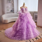 Vintage Ball Gown Strapless Lilac Tulle Ruffles Sweet 16 Dresses B110