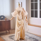 Vintage A line Strapless Long Champagne Prom Dress B117