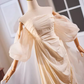 Vintage A line Strapless Long Champagne Prom Dress B117