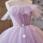 Robe de bal vintage sans bretelles en tulle lilas à volants Sweet 16 robes B118