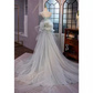 Vintage Mermaid Strapless Long Tulle Light Green Prom Dress B120