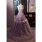 Vintage Ball Gown Strapless Lilac Tulle Beads Ruffles Sweet 16 Dresses B121