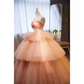 Robe de bal vintage sans bretelles en tulle rose Sweet 16 robes B123