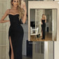 Sexy Mermaid Black Slit Prom Dress Evening Dress B352
