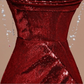 Robe de bal longue sexy sirène bordeaux à paillettes B361