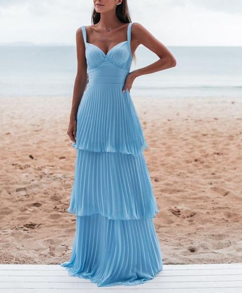 Charming Blue Prom Dress Long Evening Dress B367