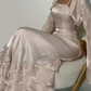 Elegant Sheath Straps Pink Long Prom Dress B437