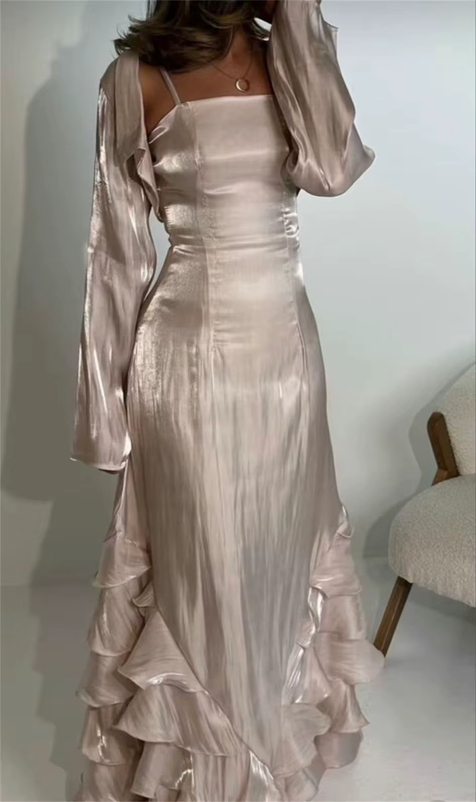 Elegant Sheath Straps Long Prom Dress B437